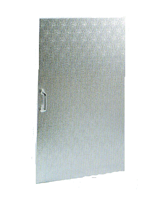 stucco, stainless steel door with gasket